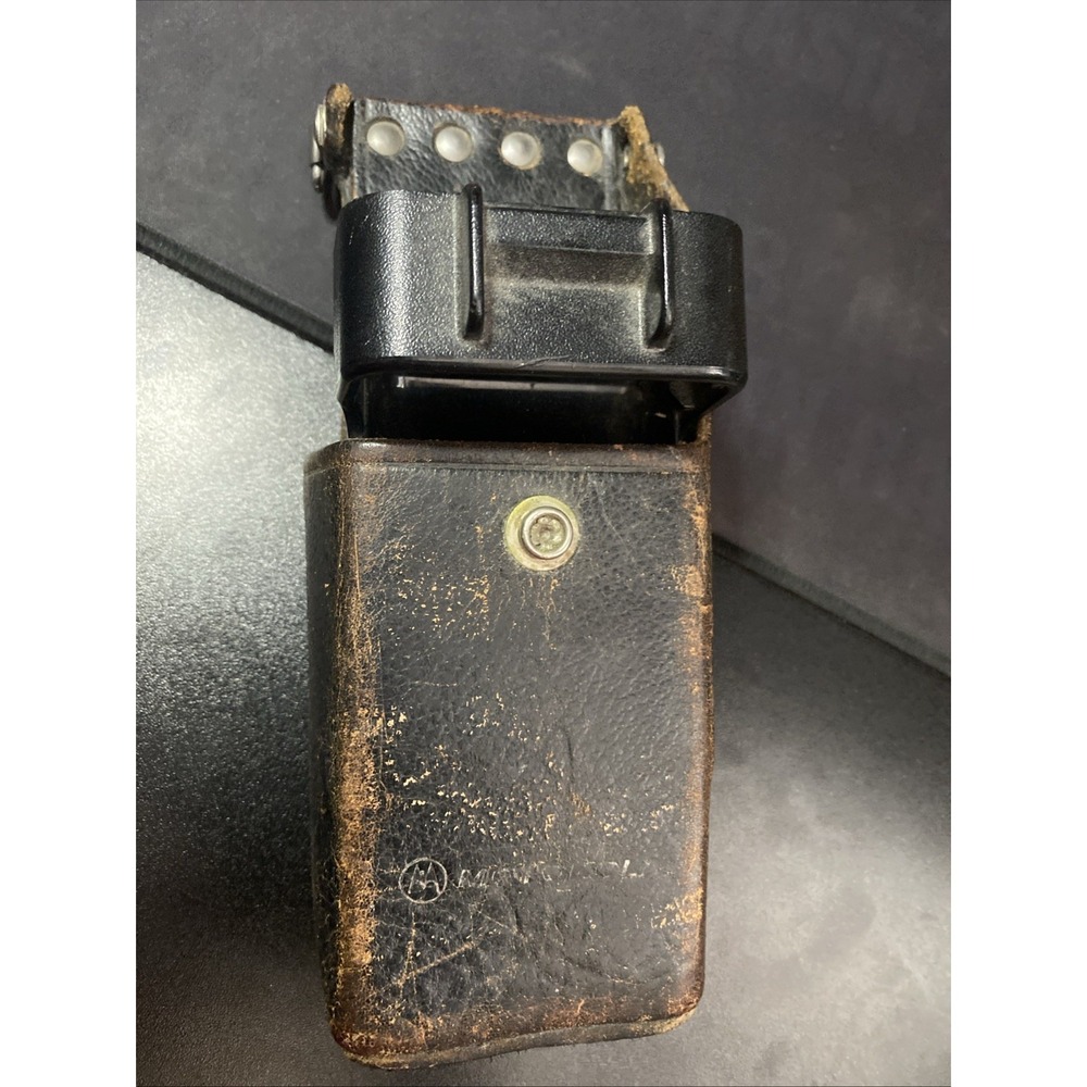 Vintage Motorola Radio Case Holster Heavy Duty Leather with Belt Loop C3